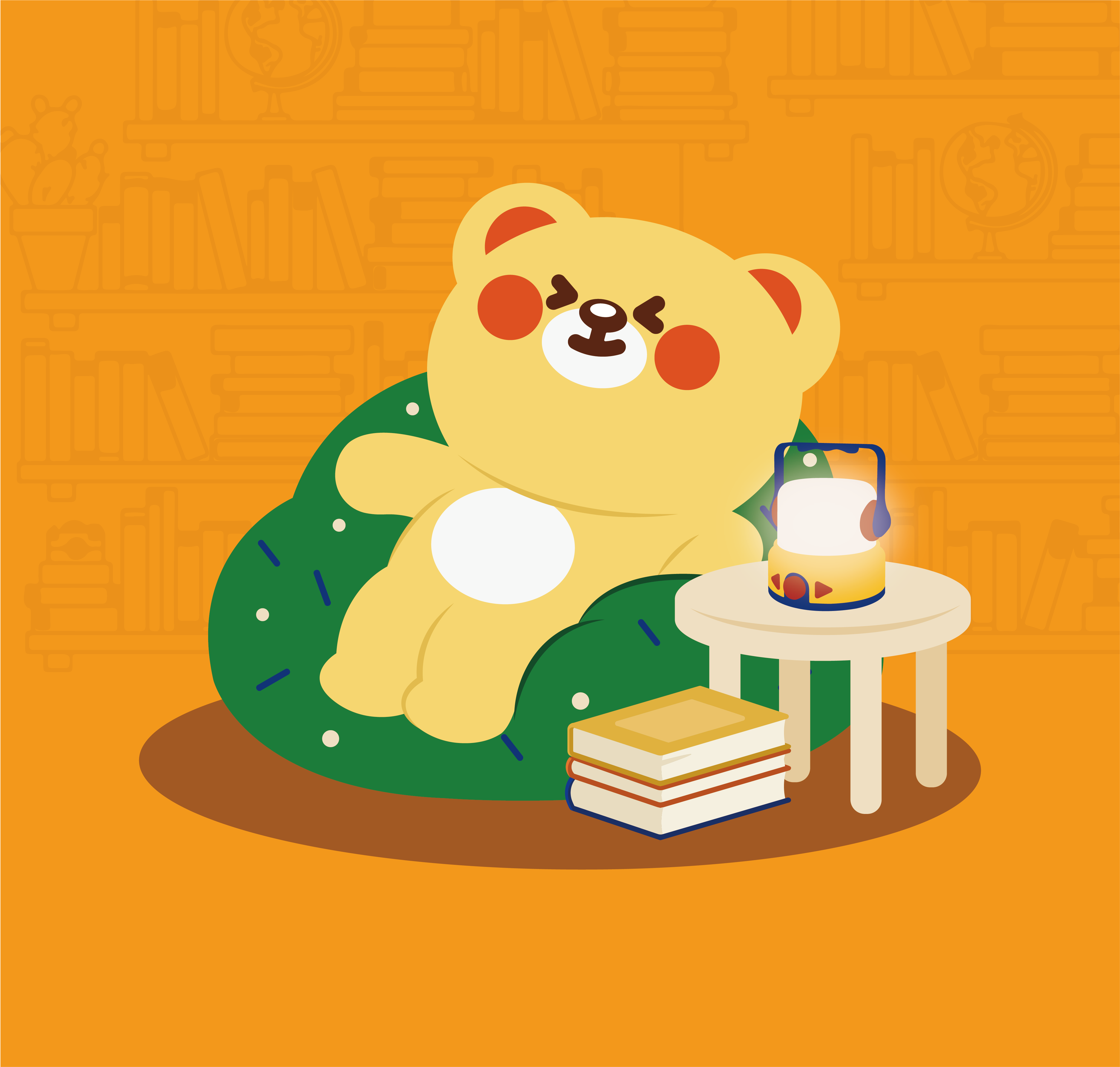 Beedie enjoys a bedtime story played through the Bluetooth speaker of her CBPlay Mini Adventure Lantern