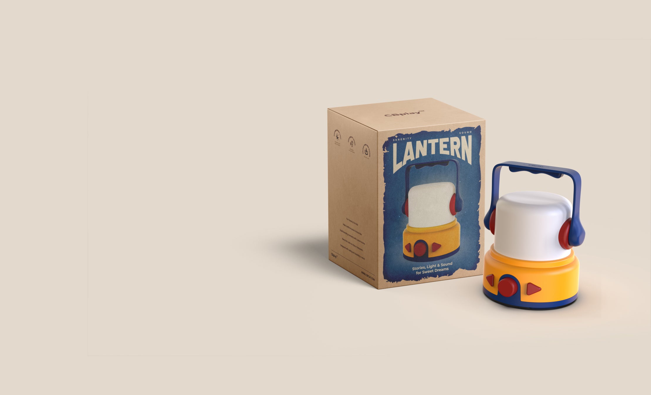 CBPlay Shipping & Returns Policy banner: an illustrative scene of a friendly lantern and its vibrant packaging, symbolizing our commitment to a clear and worry-free customer journey